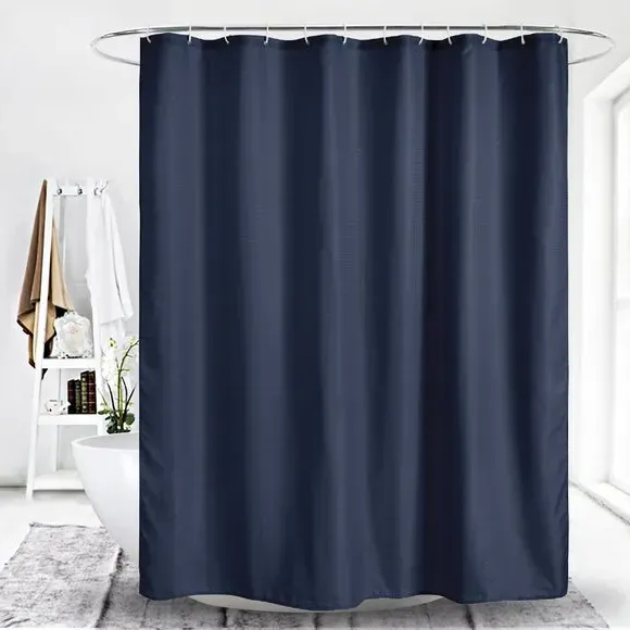 Waffle Shower Curtain - Navy, Recycled Fabric