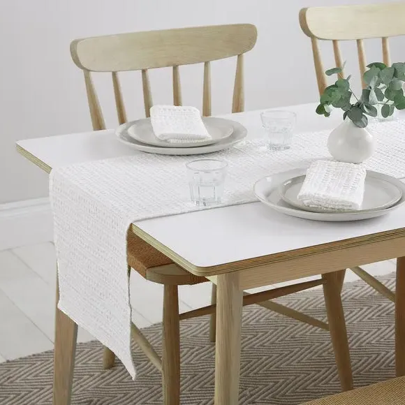 Waffle Table Runner - Ivory, Cotton image
