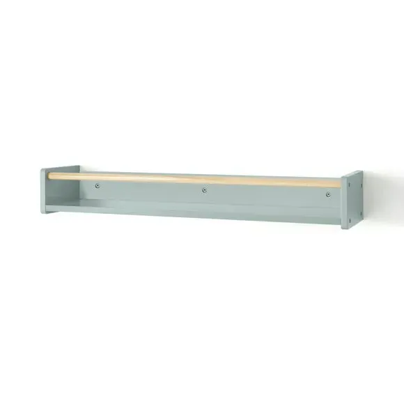 Wall Bookshelf with Clothes Rail - Sage