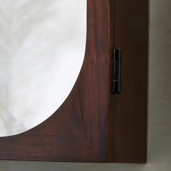 Wall Cabinet with Mirror - Brown, Acacia Wood