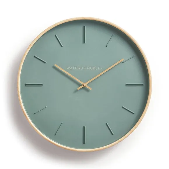 Wall Clock Analogue Display - Lilypad, Wood