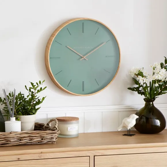 Wall Clock Analogue Display - Lilypad, Wood image