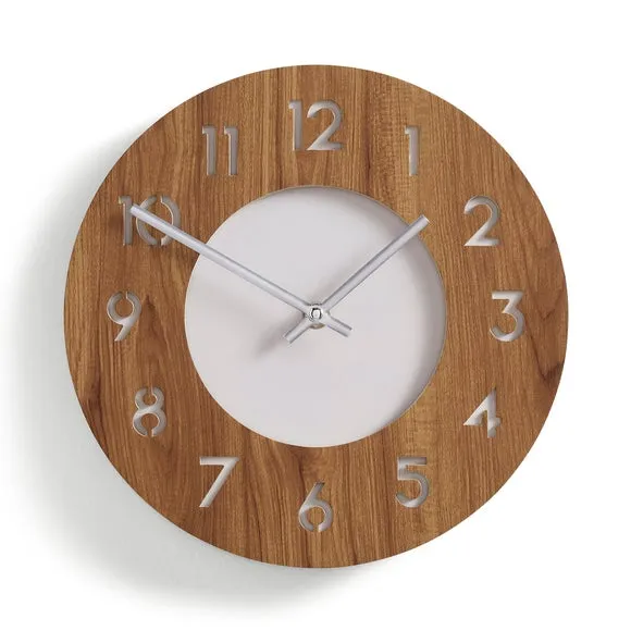 Wall Clock Silent Movement - Oak, Recycled Plastic