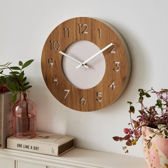 Wall Clock Silent Movement - Oak, Recycled Plastic image