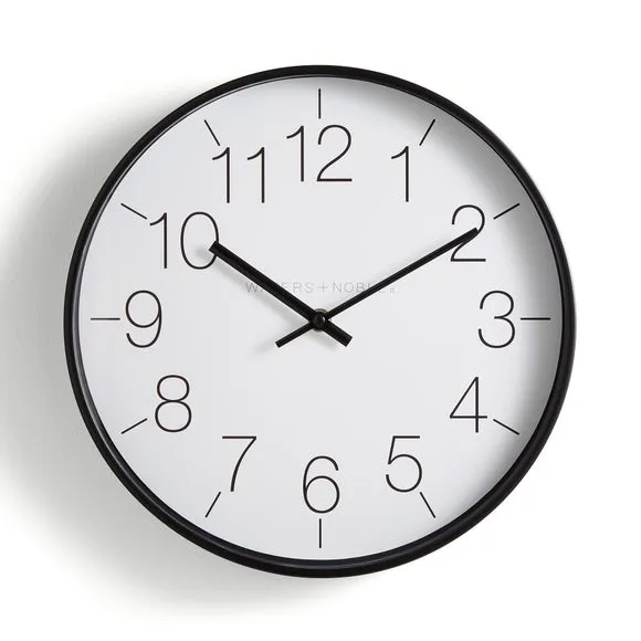 Wall Clock with Silent Movement - Black
