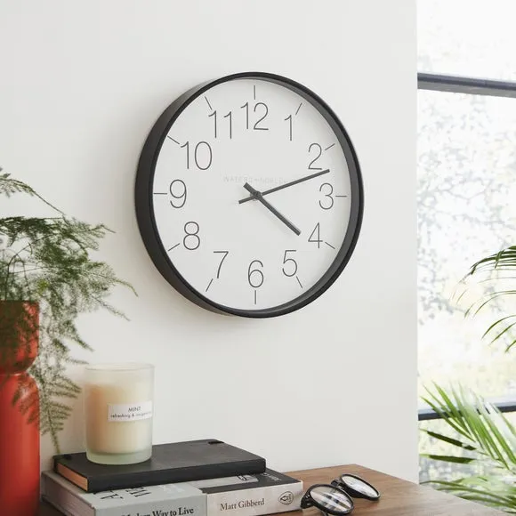 Wall Clock with Silent Movement - Black image