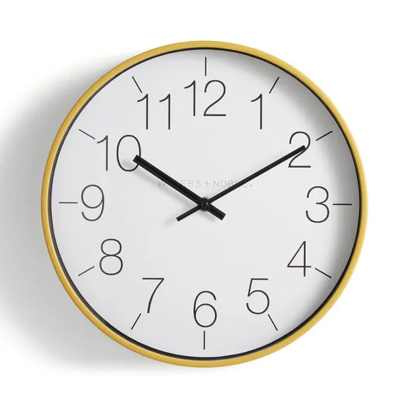 Wall Clock with Silent Movement - Ochre