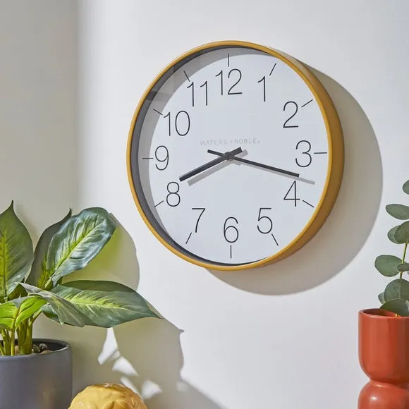 Wall Clock with Silent Movement - Ochre
