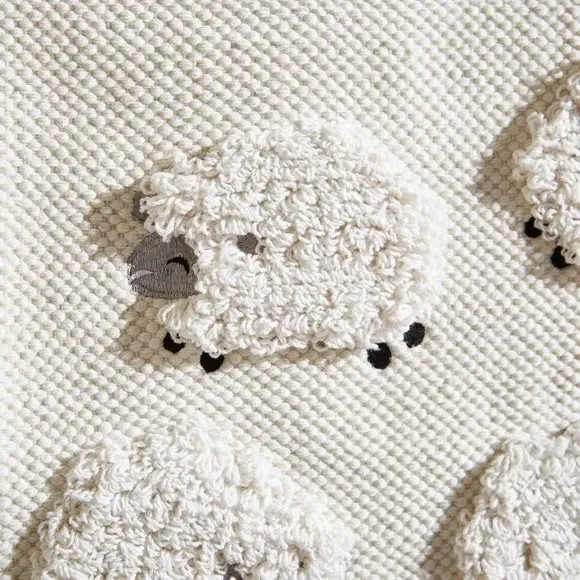 Wall Hanging with Embroidery - Natural