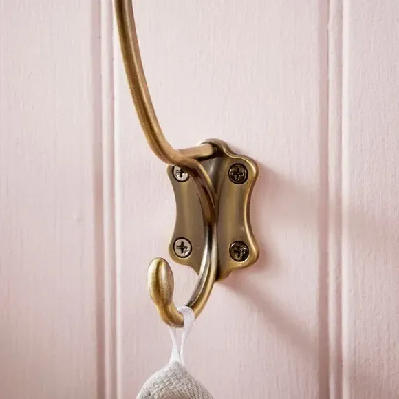 Wall Hook with Heart Design - Antique Brass, Metal
