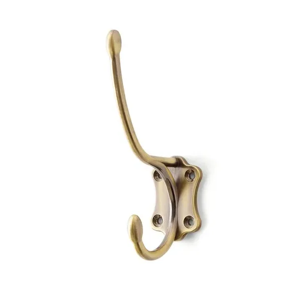 Wall Hook with Heart Design - Antique Brass, Metal