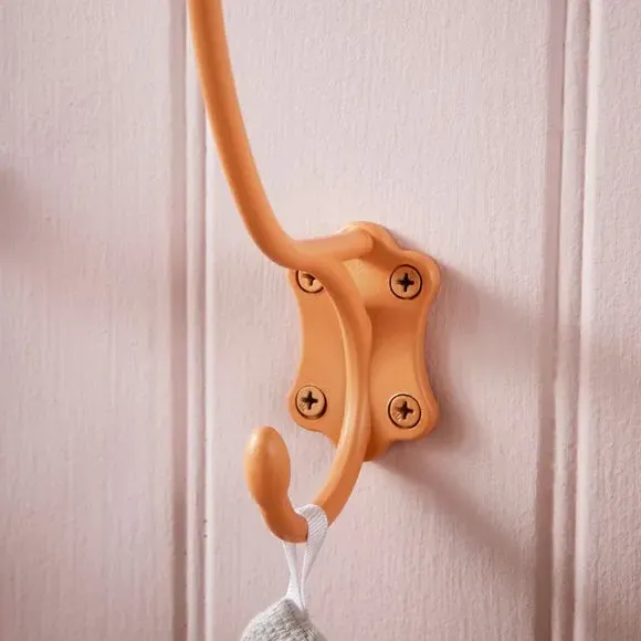 Wall Hook with Heart Design - Apricot, Metal