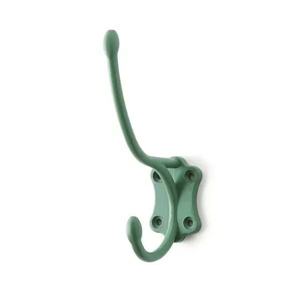 Wall Hook with Heart Design - Green, Metal