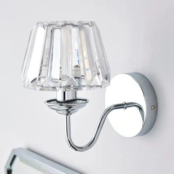 Wall Light with Acrylic Prism - Silver, Chrome