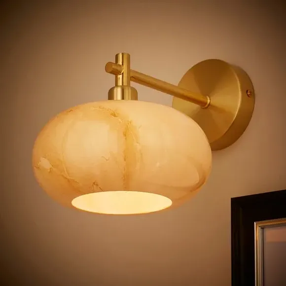 Wall Light with Alabaster Glass - Gold