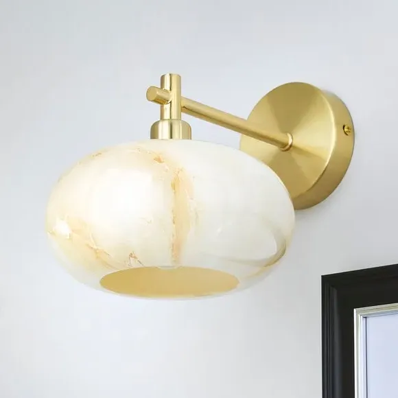 Wall Light with Alabaster Glass - Gold image