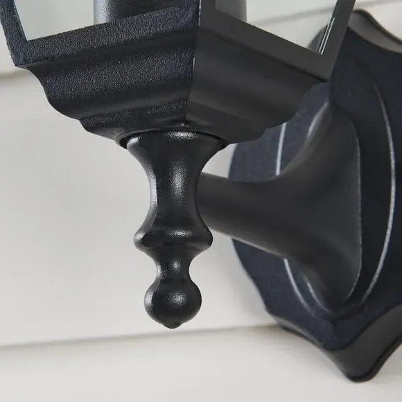 Wall Light with Clear Glass - Black, Metal