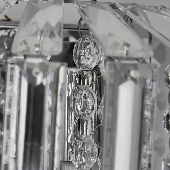 Wall Light with Crystal Shade - Chrome