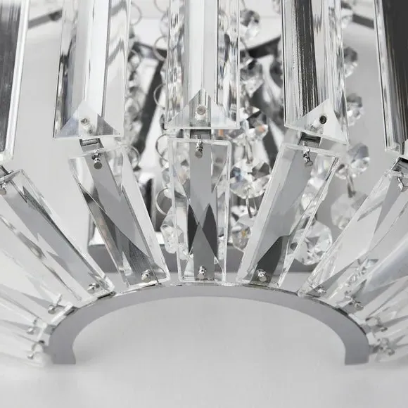 Wall Light with Crystal Shade - Chrome