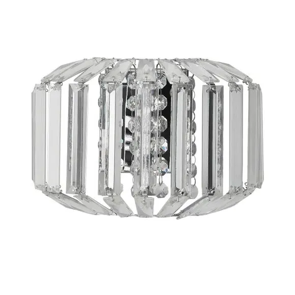 Wall Light with Crystal Shade - Chrome