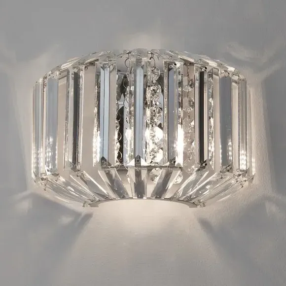 Wall Light with Crystal Shade - Chrome image