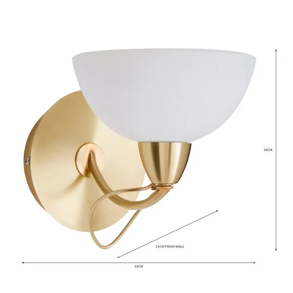 Wall Light with Curved Arms - Gold, Brass
