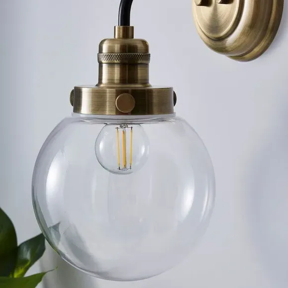 Wall Light with Dimmable Feature - Antique Brass