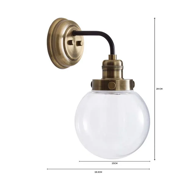 Wall Light with Dimmable Feature - Antique Brass