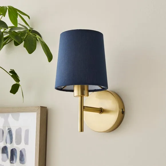 Wall Light with Dimmer - Blue, Fabric