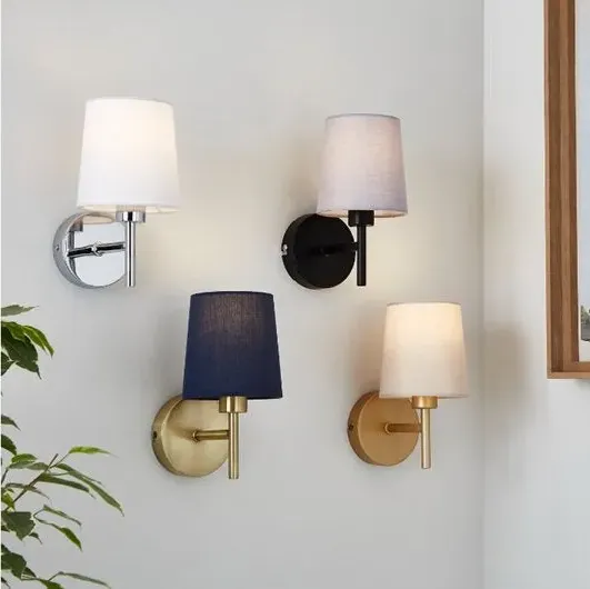 Wall Light with Dimmer - Blue, Fabric