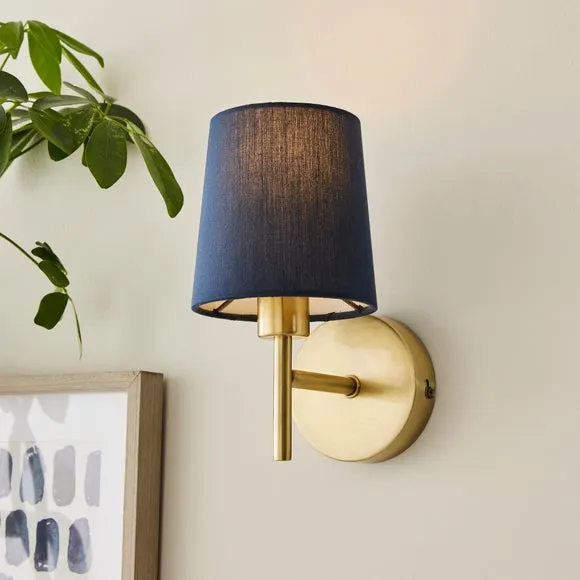 Wall Light with Dimmer - Blue, Fabric image