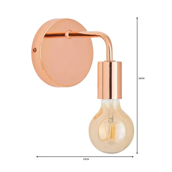 Wall Light with Dimmer - Copper, Metal