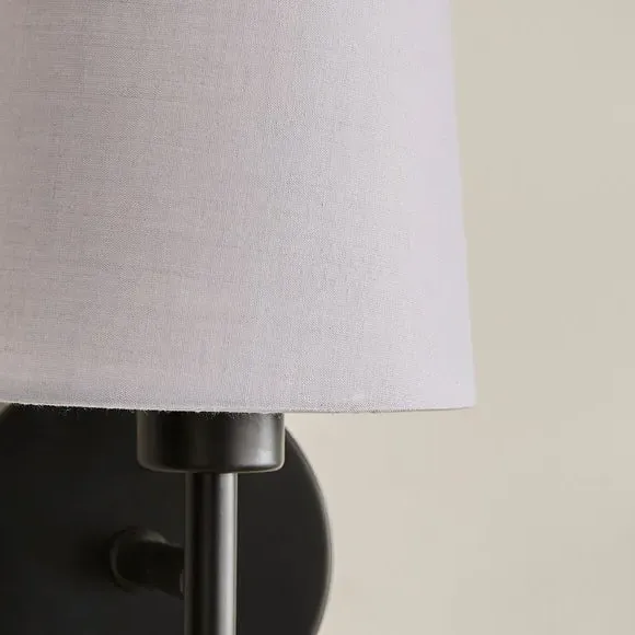 Wall Light with Dimmer - Grey, Fabric