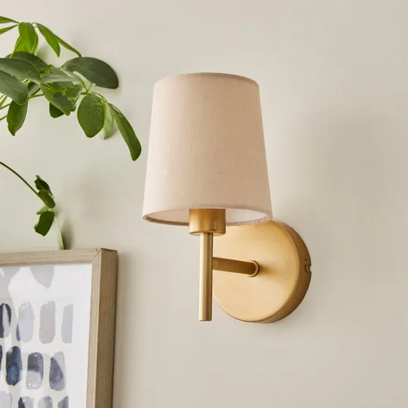Wall Light with Dimmer - Natural, Fabric
