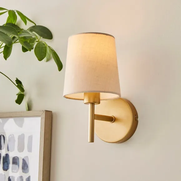 Wall Light with Dimmer - Natural, Fabric