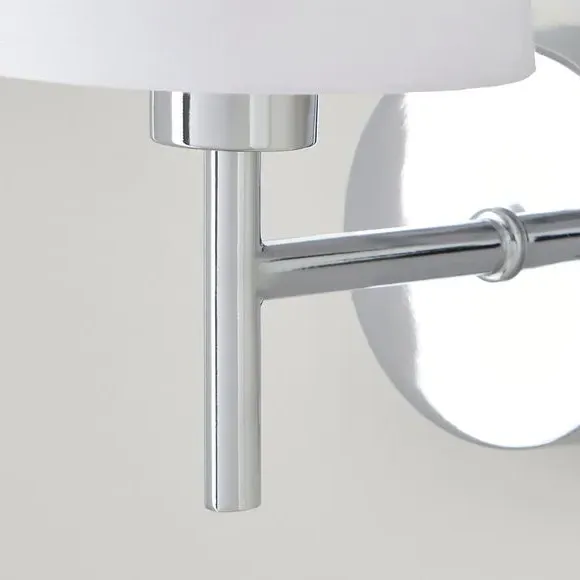 Wall Light with Dimmer - White, Fabric