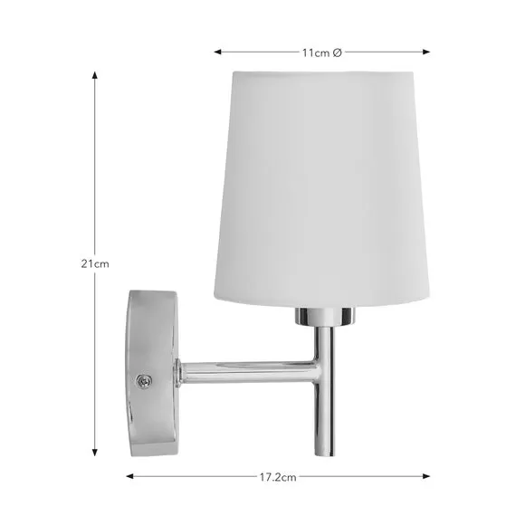 Wall Light with Dimmer - White, Fabric