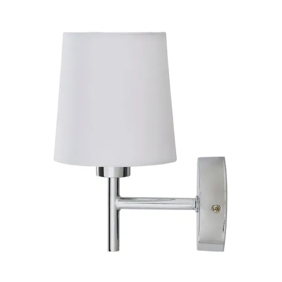 Wall Light with Dimmer - White, Fabric
