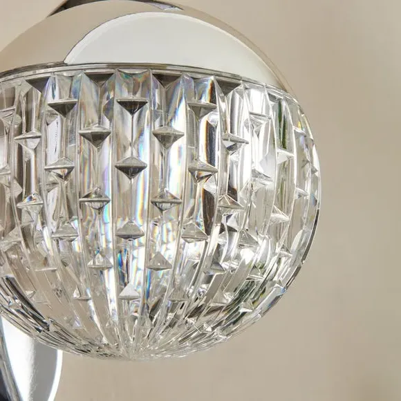 Wall Light with Faceted Shade - Chrome, Metal