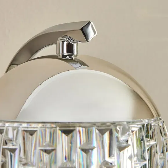 Wall Light with Faceted Shade - Chrome, Metal