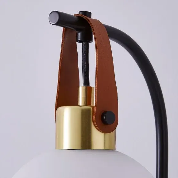 Wall Light with Glass Shade - Black, Metal