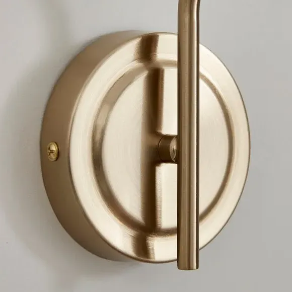 Wall Light with Linen Shade - Gold, Metal