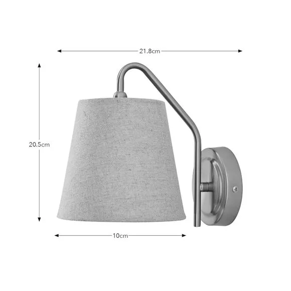 Wall Light with Linen Shade - Gold, Metal