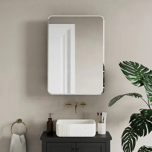 Wall Mirror Cabinet with Shelves - Black, Wood image