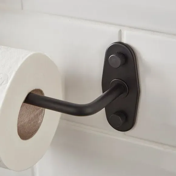 Wall-Mount Toilet Roll Holder - Black