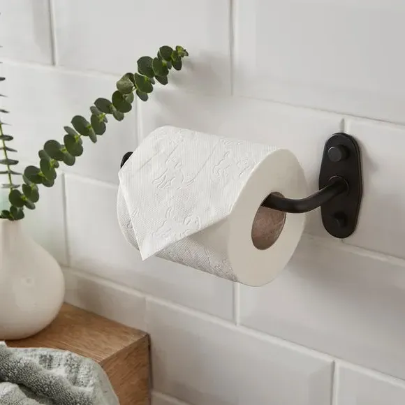 Wall-Mount Toilet Roll Holder - Black image