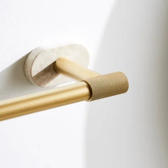 Wall Mounted Towel Rail with Marble Effect - Gold