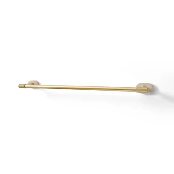 Wall Mounted Towel Rail with Marble Effect - Gold