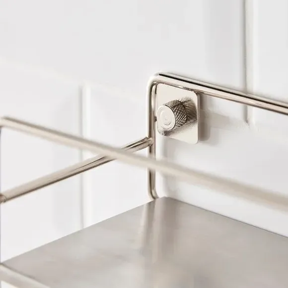 Wall Mounted Towel Rail with Storage - Chrome