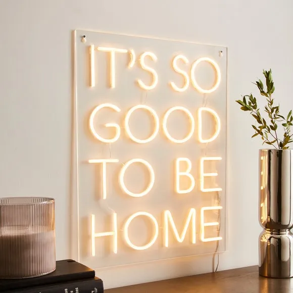 Wall Neon Sign Good To Be Home - White, Acrylic image